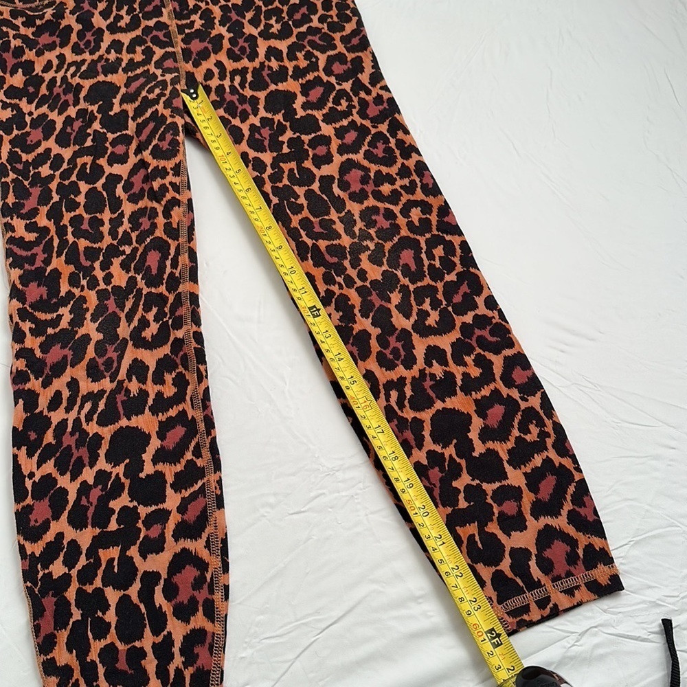 J Crew Weekend black brown orange Leopard 7/8 High Rise Leggings - Picture 8 of 14